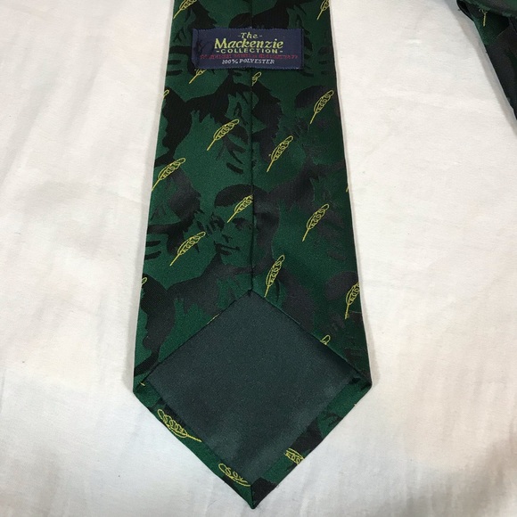 Native American Indian Necktie Feathers Green - Picture 6 of 8